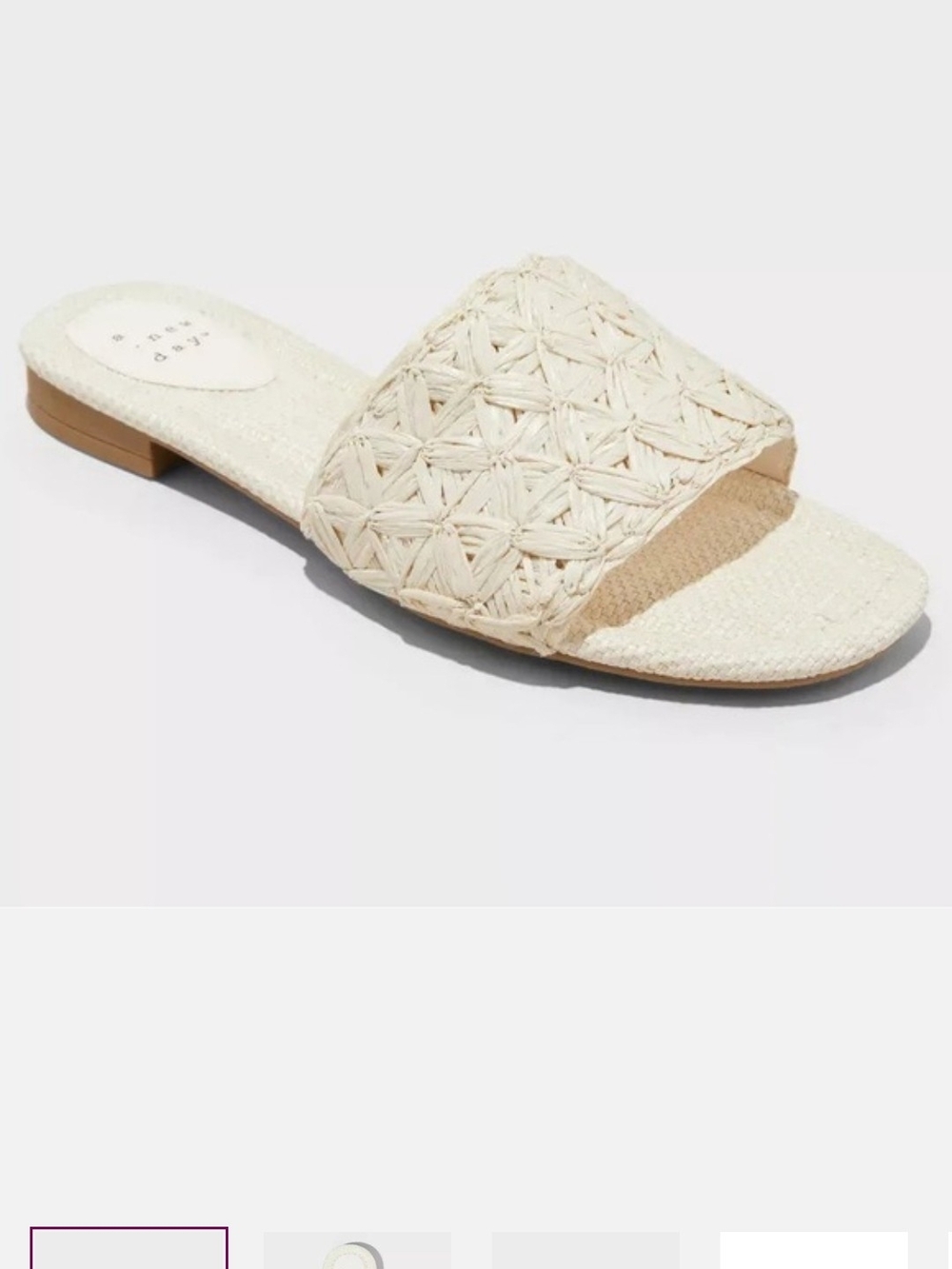A New Day Raffia Woven Slide Sandal Size 9.5